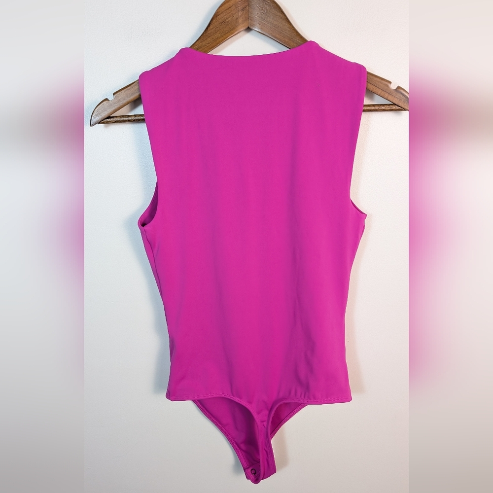 Express Pink Body Contour High Compression Spandex Blend Bodysuit - Picture 4 of 6